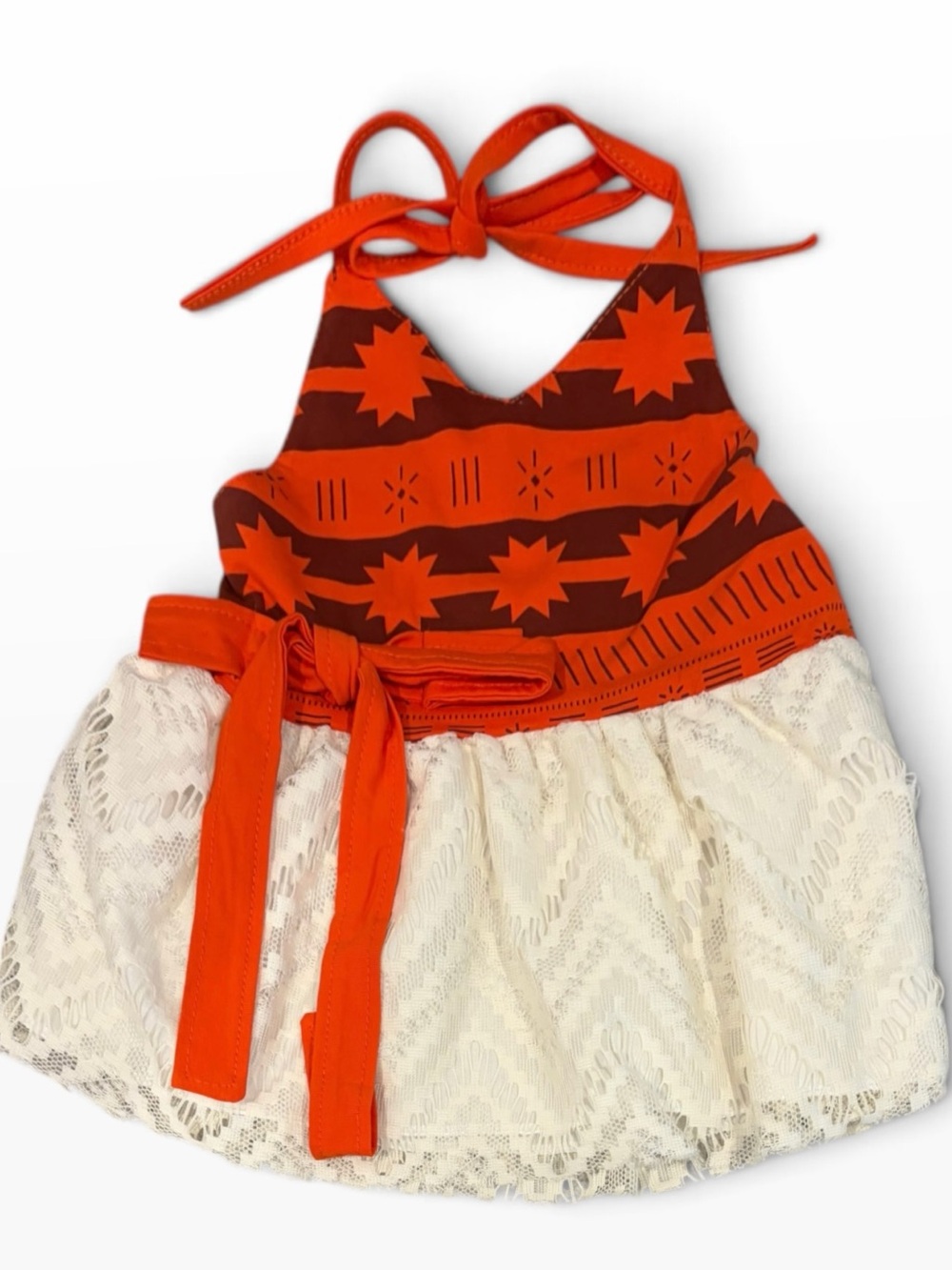 NWT Moana Inspired Halter Costume Dress with Lace Skirt